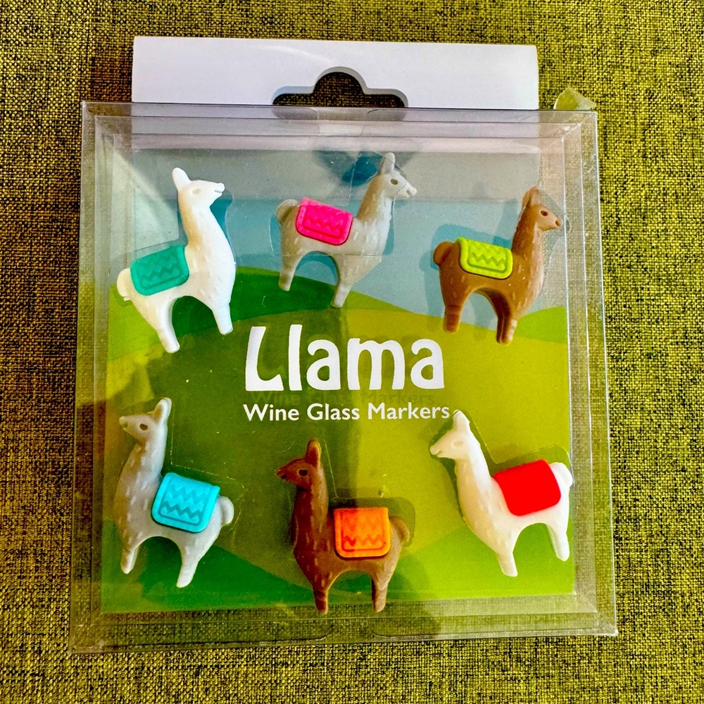Llama wineglass markers